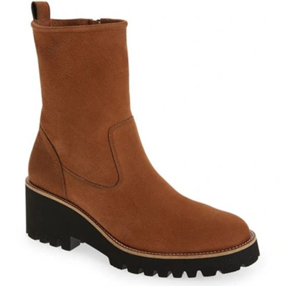 NEW $550 Paul Green NEWBURY Suede Wedge Boots BROWN PLATFORM CHUNKY 7 (TC10)